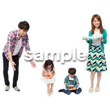 Cutout People　4人家族　II_346