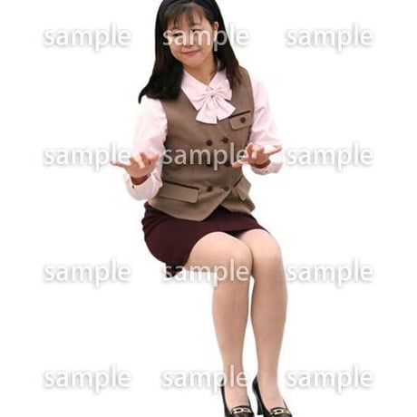 人物切抜き素材　座る人編　H_348