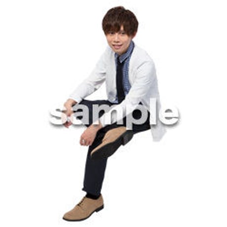 Cutout People　座る　男性　LL_357