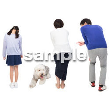 Cutout People　犬の散歩　II_495