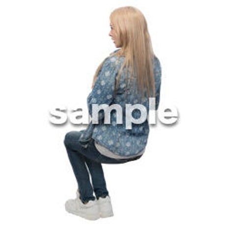 Cutout People　座る　外国人　KK_594