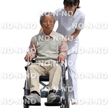 人物切抜きセット☆シニア介護・車いす　1_set043