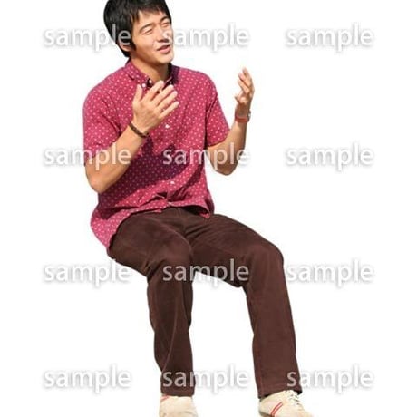 人物切抜き素材　座る人編　H_307
