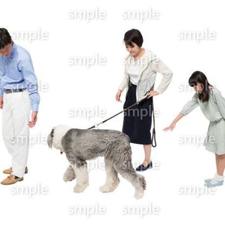 Cutout People　犬の散歩　II_463