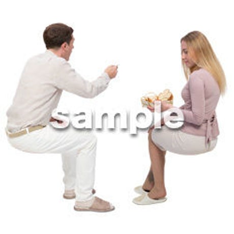 Cutout People　アットホーム　座る　II_439