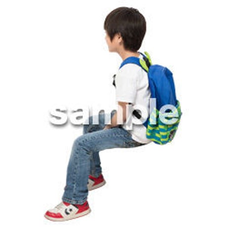 Cutout People　座る　男の子　LL_529