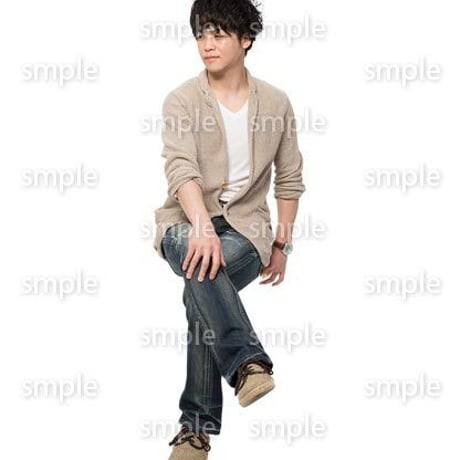Cutout People　座る　男性　LL_296