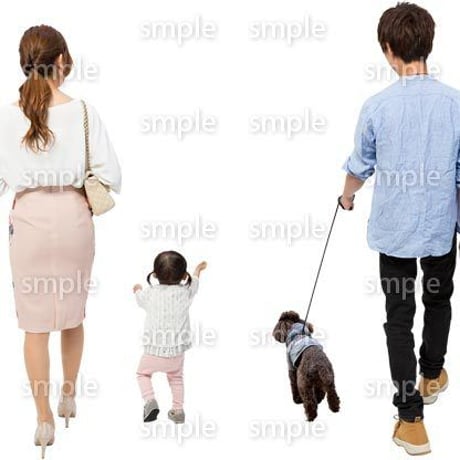Cutout People　犬の散歩　II_455