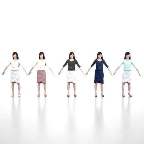 3D人モデルAポーズ　076_Yui