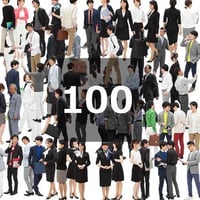 100個セット★人物切抜き素材-日本人ビジネス　1k017