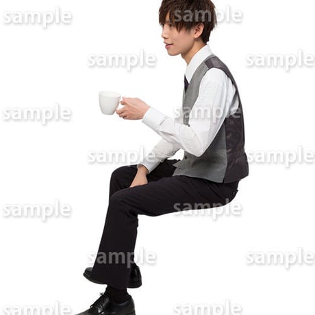 人物切抜きセット☆座る男性　1_set175