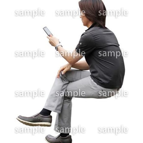 人物切抜き素材　座る人Ⅱ編　Q_566