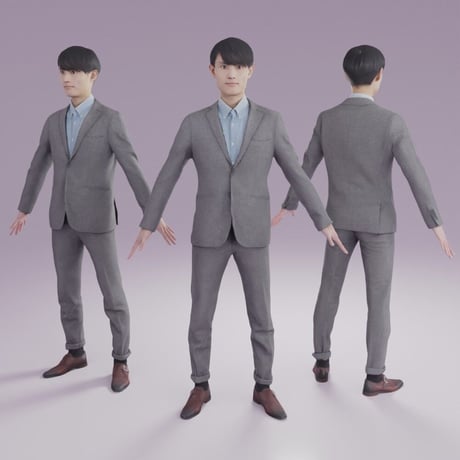 3D人モデルAポーズ　158_Toshi