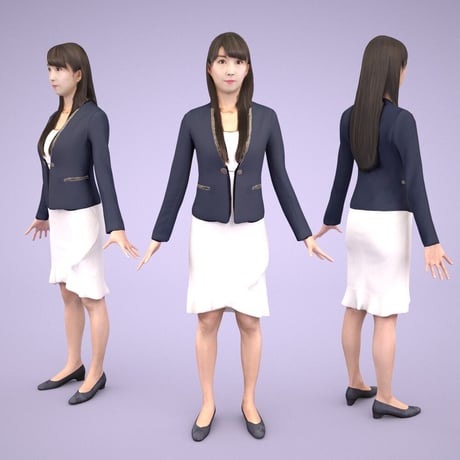 3D人モデルAポーズ　002_Rika