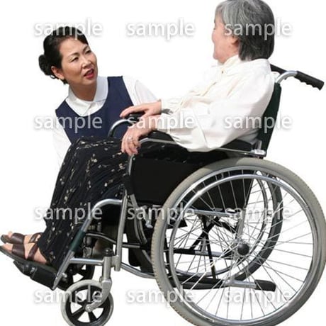 人物切抜き素材　医療・シニア車椅子編　D_300