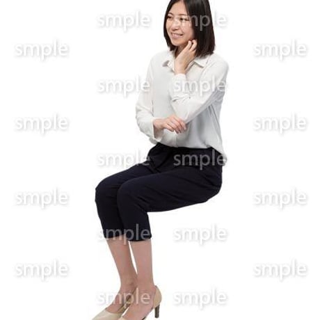 Cutout People　座る女性　KK_152