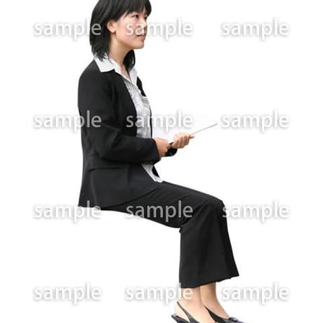 人物切抜き素材　座る人編　H_392