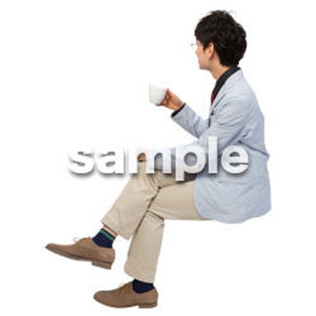 Cutout People　座る　男性　LL_278