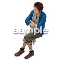 Cutout People　鳥瞰　座る男性 　FF_427