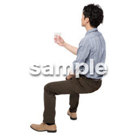 Cutout People　座る　男性　LL_274