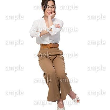 Cutout People　座る女性　KK_201