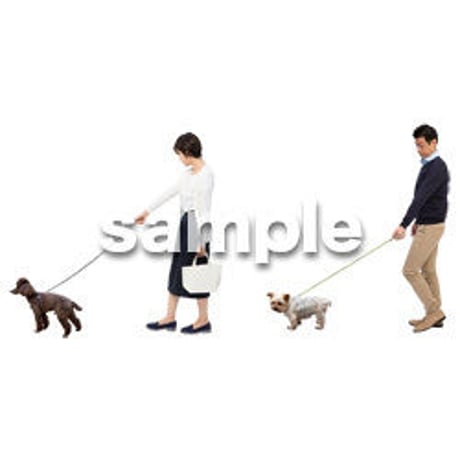 Cutout People　犬の散歩　II_468