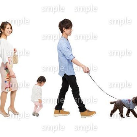Cutout People　犬の散歩　II_453