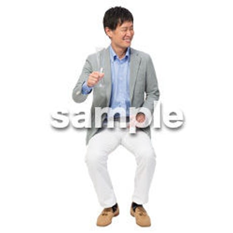 Cutout People　座る　男性　LL_236