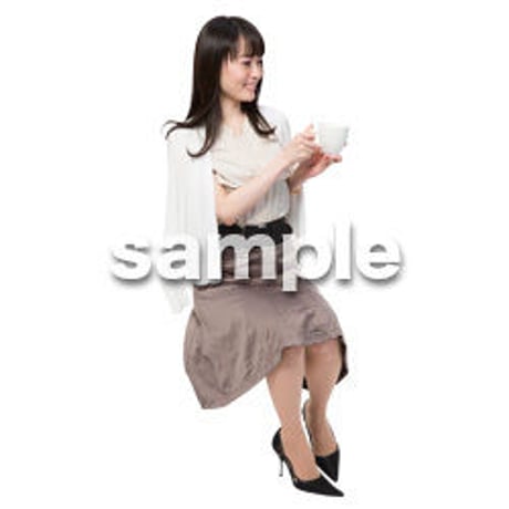 Cutout People　座る女性　KK_222