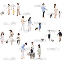 人物切抜きセット☆アットホーム　犬の散歩　1_set148