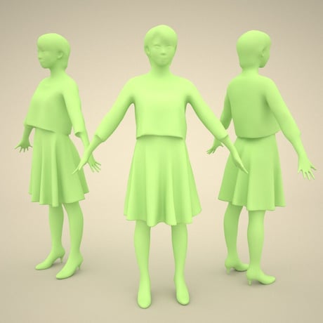 3D人モデルAポーズ　022_Haru