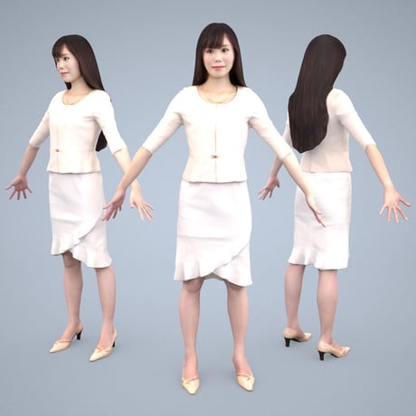 3D人モデルAポーズ　076_Yui