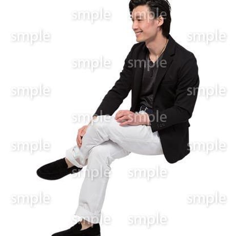 Cutout People　座る　男性　LL_133