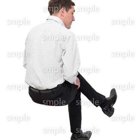 Cutout People　座る　外国人男性　LL_584