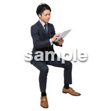Cutout People　座る　男性　LL_007
