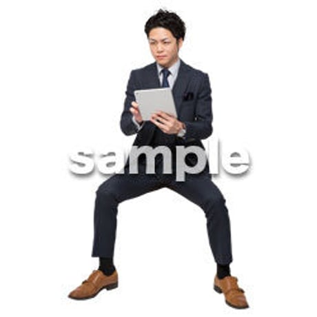 Cutout People　座る　男性　LL_006
