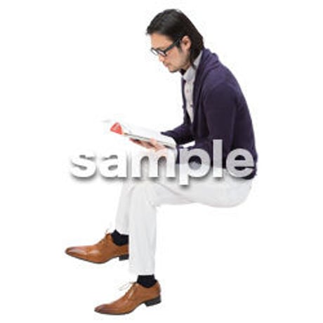 Cutout People　座る　男性　LL_213