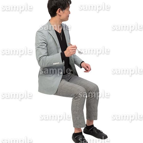 人物切抜きセット☆座る男性　1_set178