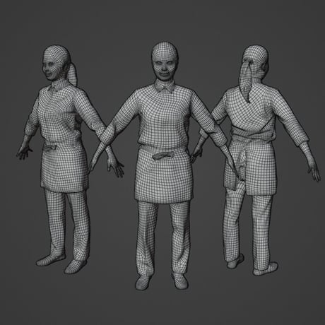 3D人モデルAポーズ　178_Sara