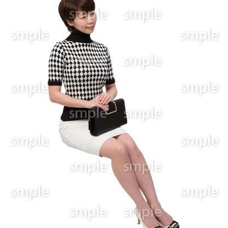 Cutout People　座る女性　KK_362
