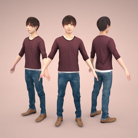 3D人モデルAポーズ　038_Toru