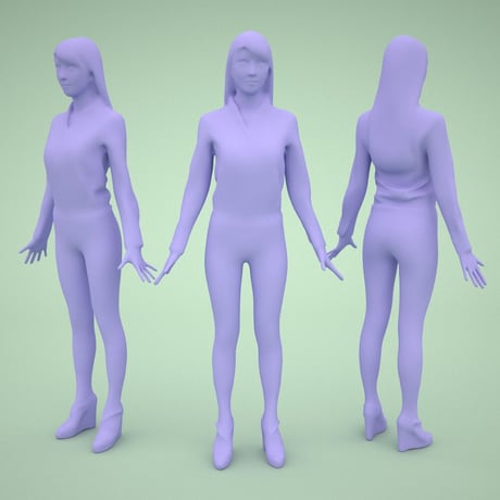 3D人モデルAポーズ　010_Rika