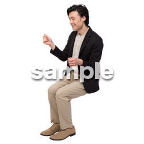 Cutout People　座る　男性　LL_152
