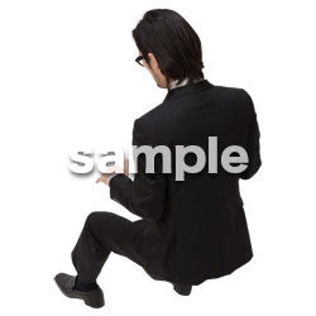 Cutout People　鳥瞰　座る男性 　FF_394