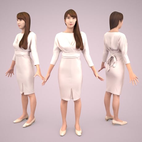 3D人モデルAポーズ　004_Rika