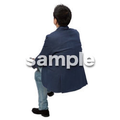 Cutout People　座る　男性　LL_195
