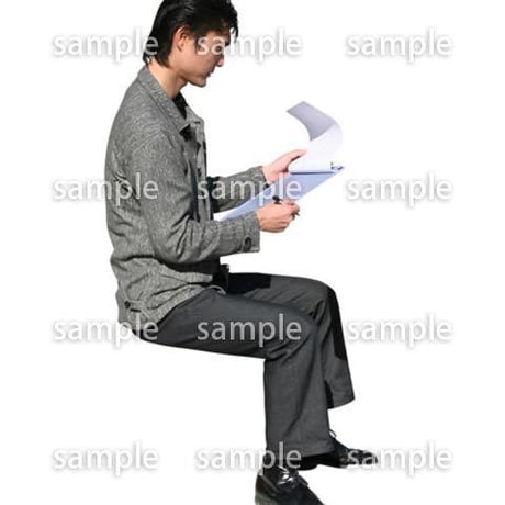 人物切抜き素材　座る人編　H_230