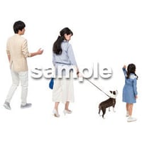 Cutout People　犬の散歩　II_449
