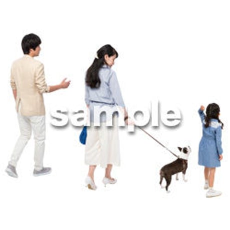 Cutout People　犬の散歩　II_449