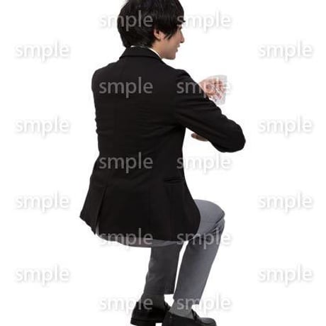 Cutout People　座る　男性　LL_149